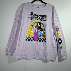 Adventure Time Cartoon Network Graphic Long Sleeve Shirt XL Finn Jake Tee